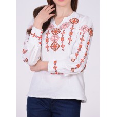 Embroidered blouse "Necklace" red